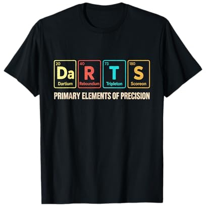 Darts Periodensystem – Lustiges Nerd Dart T-Shirt