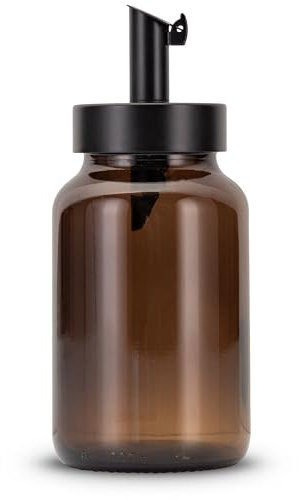 Koffs Design Zuckerstreuer mit Edelstahl Dosierer – individuelle Streuer für Zucker, Streusel, Sesam, Saaten und mehr - moderne Zuckerdose aus Glas mit UV‑Schutz - blanko 200ml