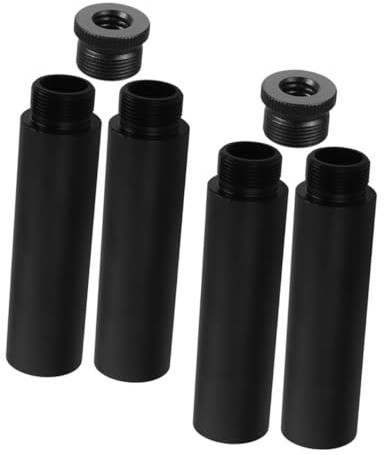 CIYODO 4 Stück Mikrofonstandset Mikrofonstativ-Verlängerungsrohr Mikrofon-Verlängerungsstange Zubehör für Mikrofone Verlängerungsstange für Mikrofonarm Aluminiumlegierung Schwarz