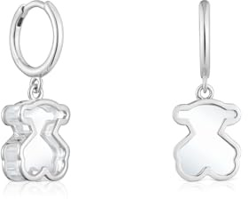 TOUS Damen-Creolen aus Sterlingsilber und weißem Plexiglas, Kollektion Galaxy