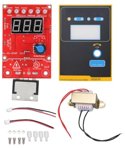 Marhynchus Punktschweißgerät-Steuerplatine, 100-A-Digitalanzeige, Doppelimpulszeit-Stromreglermodul mit Synchroner Auslösung und Ausschalterhaltung für AC-Transformator-Schweißgeräte (220V)