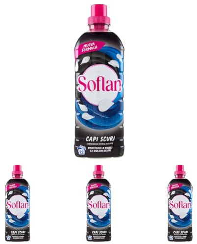 Soflan Detersivo Lavatrice Capi Scuri 22 Lavaggi 900ml, 900ml (Confezione da 4)