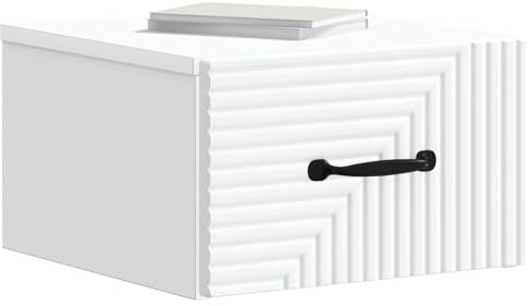 vidaXL Wandmontierter Nachttisch 2 pcs Weiß 34,5 x 33 x 20 cm, Minimalistischer Nachttisch, viel Stauraum, modernes Design, Schlafzimmer-Organizer, Elegante Deko-Tisch
