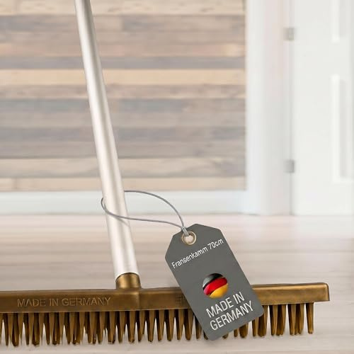 Lantelme Fransenkamm Gold mit Stiel 70cm Deutsche Herstellung Teppichkamm für Echter Teppich Harke Kilim Perser Fransen kämmen Teppich Kamm