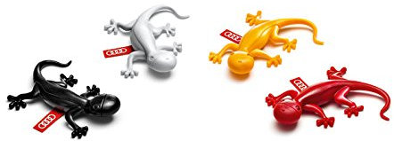 AUDI Original Gecko Cockpit Lufterfrischer-Set, 4-teilig: Blumiger Duft, Rot, Schwarz, Gelb, Hellgrau