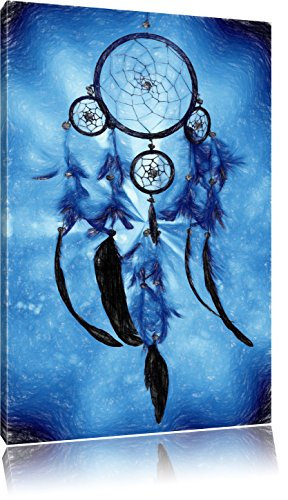 Pixxprint Indianischer Traumfänger, Größe: 60x40cm, Leinwandbild, fertig gespannt, Wandbild, Dekoration, Kunstdruck, kein Poster