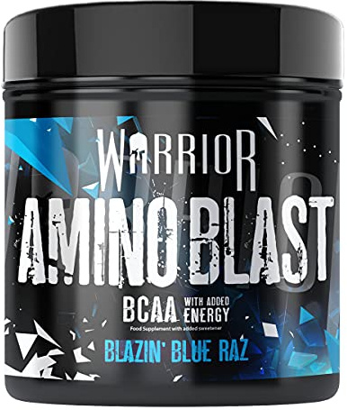Warrior Amino Blast 270g – BCAA Powder – Branched Chain Amino Acids Supplement, Intra Workout & Recovery, Energy Drink – 30 Servings (Blue Raspberry)