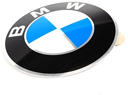 BMW Original-Plakette mit Klebefolie, 64,5 mm Durchmesser, Schwarz, Metall, Fahrzeug-Accessoire, Emblem, passend für E36 E46 36131181080