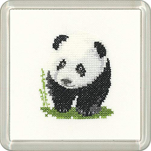 Heritage Crafts Little Friends Coaster Cross Stitch Kit - Panda