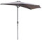 Angel Living 270cm Half Garden Parasol Umbrella (Grey)
