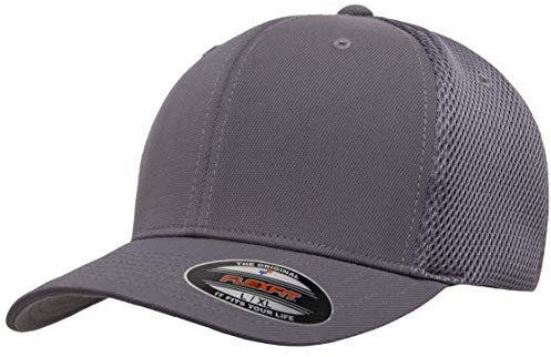 Flexfit Unisex-Erwachsene Ultrafibre Airmesh Fitted Trucker-Mütze, grau dunkel, S/M