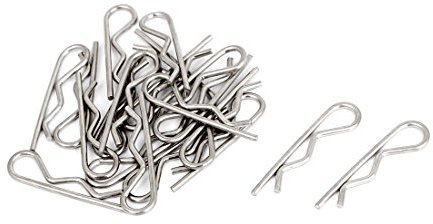 sourcing map 20 Stück Federsplint 1.5mm x 33mm Haarnadeln Splint Clip Hardware Silber Ton Sicherungssplinte