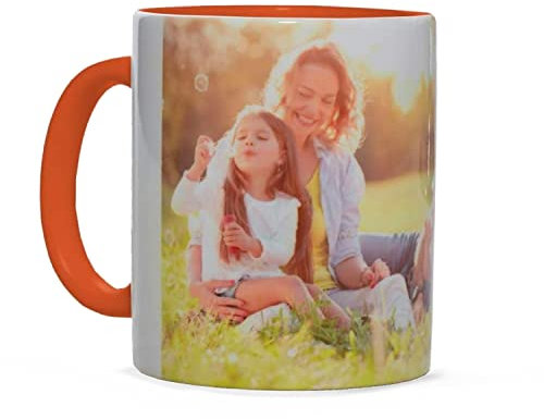 PrintedGift Tazza personalizzata in ceramica con la sua foto o scritta - 300 ml, modello Mug - Idea regalo festa della Mamma, festa del Papà, San Valentino - Massima qualità di stampa