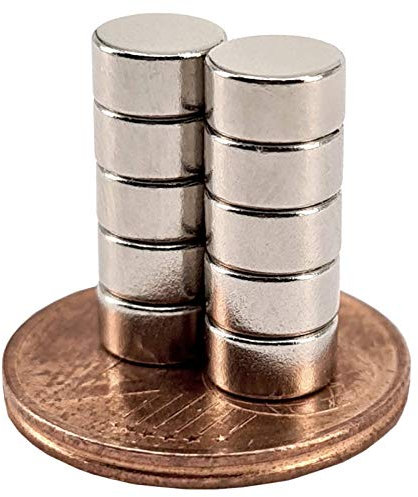 Neodym Magnet N52 Scheibe - Starke Magnetscheibe 6mm Durchmesser - 6x3mm Neodym Magnete Runde Scheiben Pinnwand Whiteboard Magnettafel (10)