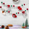 Weihnachtsgirlande aus Wollfilz, Weihnachtsstrümpfe, Stiefel, Banner, rot, grün, weiß, Filzkugeln, Pompom-Girlande, Wimpelkette für Weihnachtsbaum, Wand, Zuhause, Kamin, Fenster, Party-Dekoration