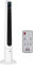 HOMCOM Ventilador de columna, Abanico Silencioso, con mando a distancia, 80 W, 3 niveles de velocidad, temporizador, 3 modos de funcionamiento, oscilación 40 °, pantalla LED, color blanco