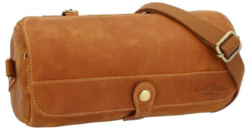 Gusti Lenkertasche Leder - Roberto Umhängetasche 2in1 Fahrradtasche Ledertasche Vintage Braun Leder