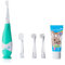 Brush-Baby - BabySonic Toddler Teal Electric Toothbrush Gift Set, 0-36 Months - Soft Vibrating Toothbrush, 4 Replacement Heads, Applemint Fluoride Toothpaste (12 ml) & 1 AAA Battery
