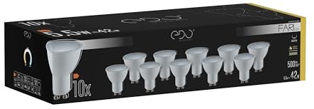 EDO, SET 10x FARI LED-Lampe M10 5,5W, Warmweiß- 3000K WW, 500lm, nicht dimmbar, led GU10 3000K, sparlampen, led lampen glühbirne, Multipack 10, EDO777488