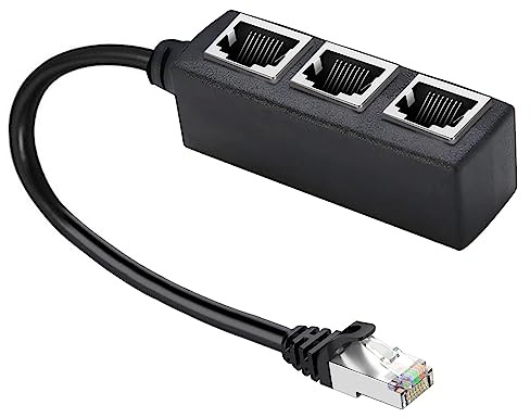 HRIOEKAX RJ45 Ethernet Splitter Cable, Y Splitter Adapter 1 to 3 Port Switch Adapter Cable for CAT 5/5e/6/7