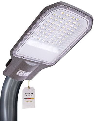 max K O M F O R T LED Straßenbeleuchtung 30W | IP65 wetterfest & effizient | Mastleuchte 4000K neutralweiß | 3050lm Außenleuchte für Hof & Parkplatz SUNTOWER