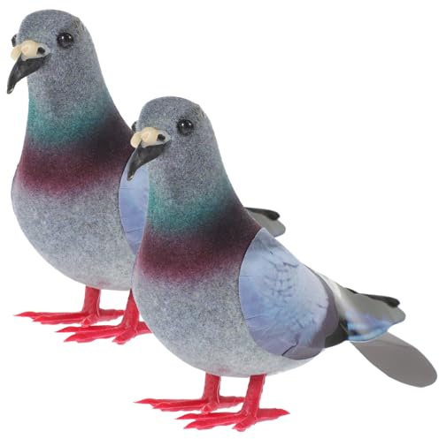 Yardwe Piccioni Statuina 2 Pezzi Piccioni Finti Decorazione Simulated Pigeon Model Per Giardino Casa E Vasi Di Piante Ornamenti Da Esterno Per Mini Paesaggi