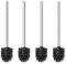 Topsky 4 cepillos de Inodoro reemplazables con Mango de Acero Inoxidable para Limpieza de Inodoro de baño (Negro)
