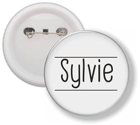 Button Mit Stift 58 MM - Sylvie, 58mm, Kunststoff