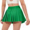 Husnainna Plissierter Tennisrock für Damen, integrierte Shorts, hohe Taille, athletische Röcke, Skorts mit Taschen, fließend, lässig, grün, 52