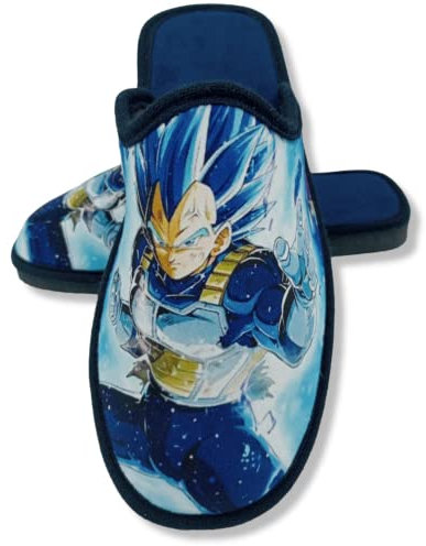 HECHO EN ESPAÑA Zapatillas de Casa para Hombre - Pantuflas con Suela Antideslizante - Calzado Destalonado - Calzado Ligero - Zapatillas Perfectas para Regalar (VEGETA, numeric_40)