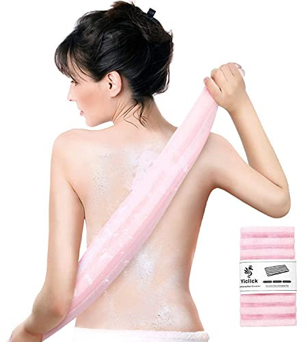 Yiclick Toalla exfoliante, exfoliante corporal, esponja de lavado de lufa, paño coreano, japonés y africano, exfoliante suave y áspero, para piel sensible y áspera
