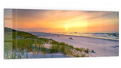 DEQORI Küchenrückwand Glas | Motiv Sonne sinkt über Ostsee | 125x50 cm | Bad- oder Herd-Rückwand | Herdblende Spritzschutz für Küche & Badezimmer | Moderne Deko für Fliesenspiegel