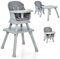 COSTWAY 6 en 1 Trona bebe, Silla Alta para Bebés, Trona Evolutiva Bebe Convertible, Trona Portatil Bebe, Silla de Alimentación Infantil con Arnes de 5 Puntos, Bandeja y Cojín Desmontables (Gris)