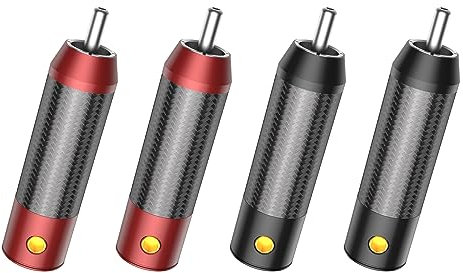 Viborg High-End 4 Stück Reinkupfer Cinch-Stecker Audio RCA Plug Löten Für Kabel Durchmesser Bis 8 mm Vollmetallstecker (VR106AG(Leiter:Reines Silber))
