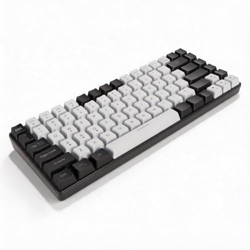 Zunate Tastiera da gioco meccanica all'80%, 84 tasti, hot swap, con cavo, retroilluminata RGB, tastiera ultra compatta per desktop, computer, PC (bianco)