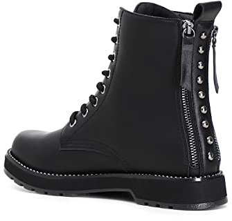 CAFéNOIR FA9250 Stiefeletten Biker Amphibien Ultralight Leder Damen Schwarz Nieten, Schwarz , 35 EU