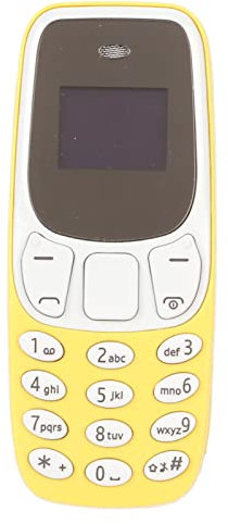 Worlds Smallest Phone Hands Free Bluetooth Dialer Dual SIM Card Unlocked GSM 2 in 1 Mini Mobile Phone (Yellow)
