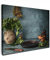 MuchoWow© Leinwände 70x50 cm Wall Decoration Bilder Schlafzimmer Küchen Deko Pictures Canvas Painting Wanddekoration Wohnzimmer Küchenbilder - Kräuter - Löffel - Gewürze - Italienisch
