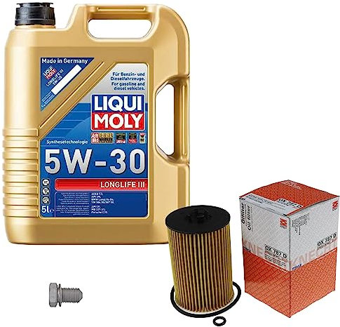 Inspektionspaket Wartungspaket Filterset mit 5 L Motoröl Longlife III 5W-30, Ölfilter, Verschlussschraube