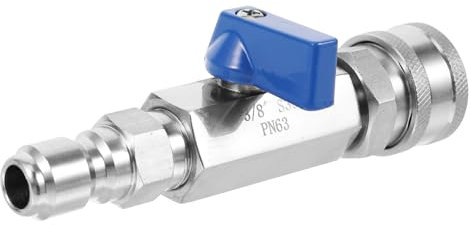 BUTIFULSIC Ventil Für Reinigungsmaschinenteile Kugelhahn Für Hochdruck Hochdruckreiniger Mit Kugelhahn 3/8 Autopumpe Ventil Aus Edelstahl Auto Pumpe Wasserventil Haushalt Rostfreier Stahl