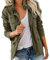 EMUKFD Veste coupe-vent militaire pour femme Safari avec fermeture éclair légère à capuche décontractée, printemps et automne avec poches, 02-vert militaire., XL