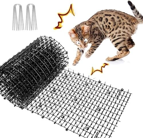 200CM*28CM Pinchos Anti Gatos - Alfombra antigato con Puntas, Alfombra Exterior antigato para Evitar Que los Animales se acerquen Adecuada para Jardines Interiores y Exteriores