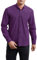 HISDERN Chemise Homme Manches Longues Oxford Casual Coton Chemises pour Hommes Chemise avec Poche Regular Fit Couleur Unie Violet S
