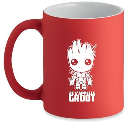 Cadeausphere.com - Mug couleur BABY GROOT Gardiens de la Galaxy - Idée cadeau de geek (ROUGE/BLANC)
