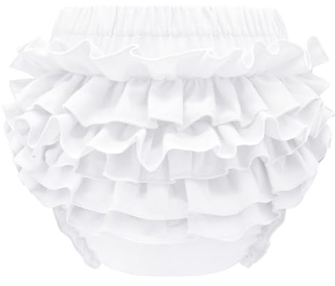 Olreco Diaper Covers for Girls Baby Bloomers Diaper Cover Baby Girl Bloomers for Baby Girls White Bloomers Baby Underwear Pants
