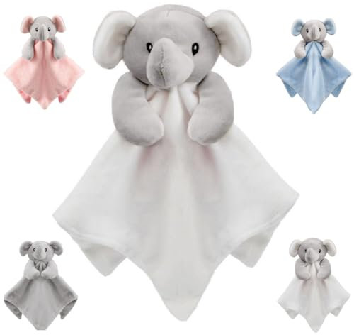 OnlyBee Baby Jungen oder Mädchen Elefant Kuscheldecke (Weiß, Baby)