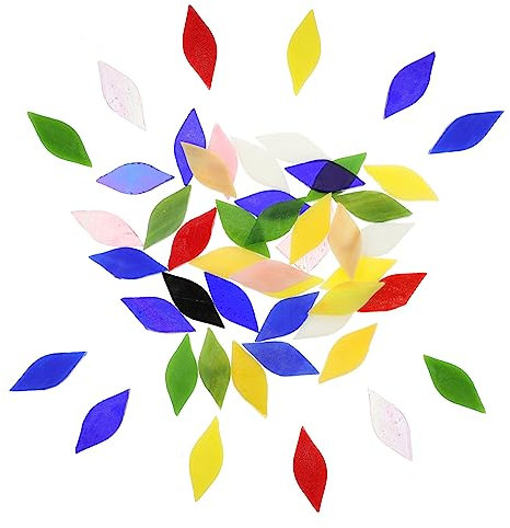 FUNOMOCYA 42stücke Blattförmige Glasfliesen Glasfliesen Für Diy Fliesen Für Basteln