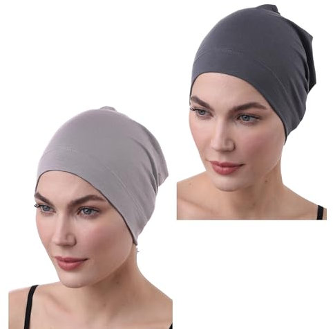 Deresina Headwear Schlafmütze, Chemo Kopfbedeckung (Grey-Charcoal)