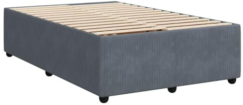 vidaXL Bettgestell, Polsterbett Bett für Schlafzimmer, Bettrahmen mit Lattenrost, Doppelbett Schlafzimmerbett, Dunkelgrau 120x200cm Samt