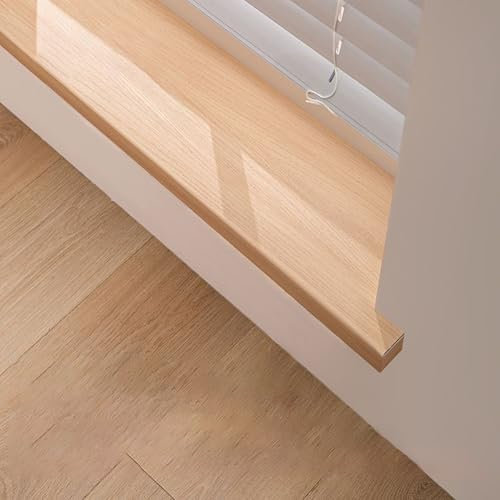 SDFVSDF Window Sill Cover with Wood Grain Trims, Moisture Resistant Window Sill Ledge Cover/Guard, Bay Windows Edge Protector Plate for Balcony(100x15cm/39.4x5.9in)